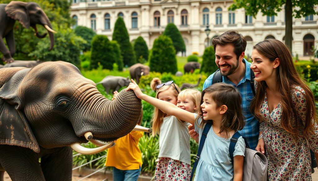 Family enjoying time at Vienna Zoo